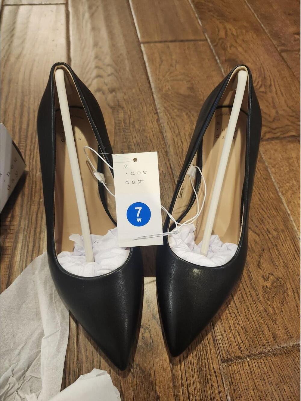 Women's A New Day Cindy Heels Black Size 7W 3"